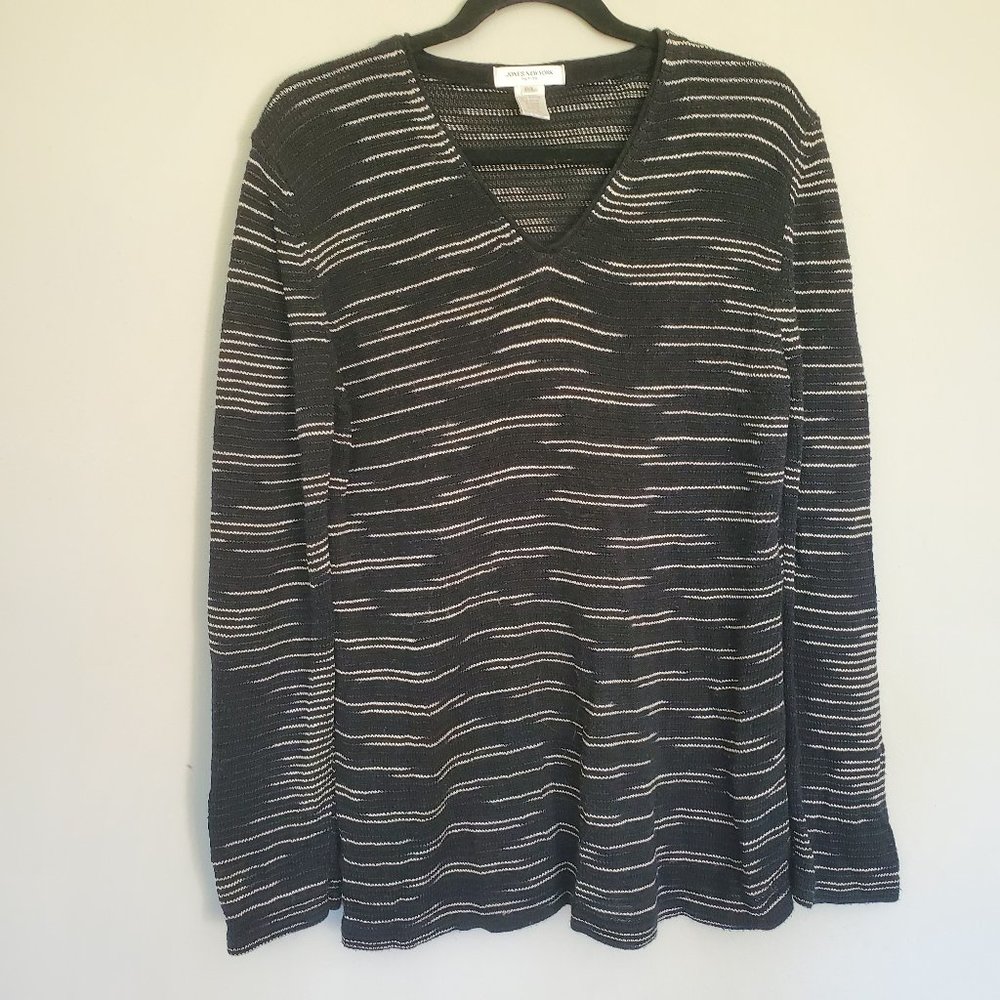 Vintage Jones New York striped sweater black PL